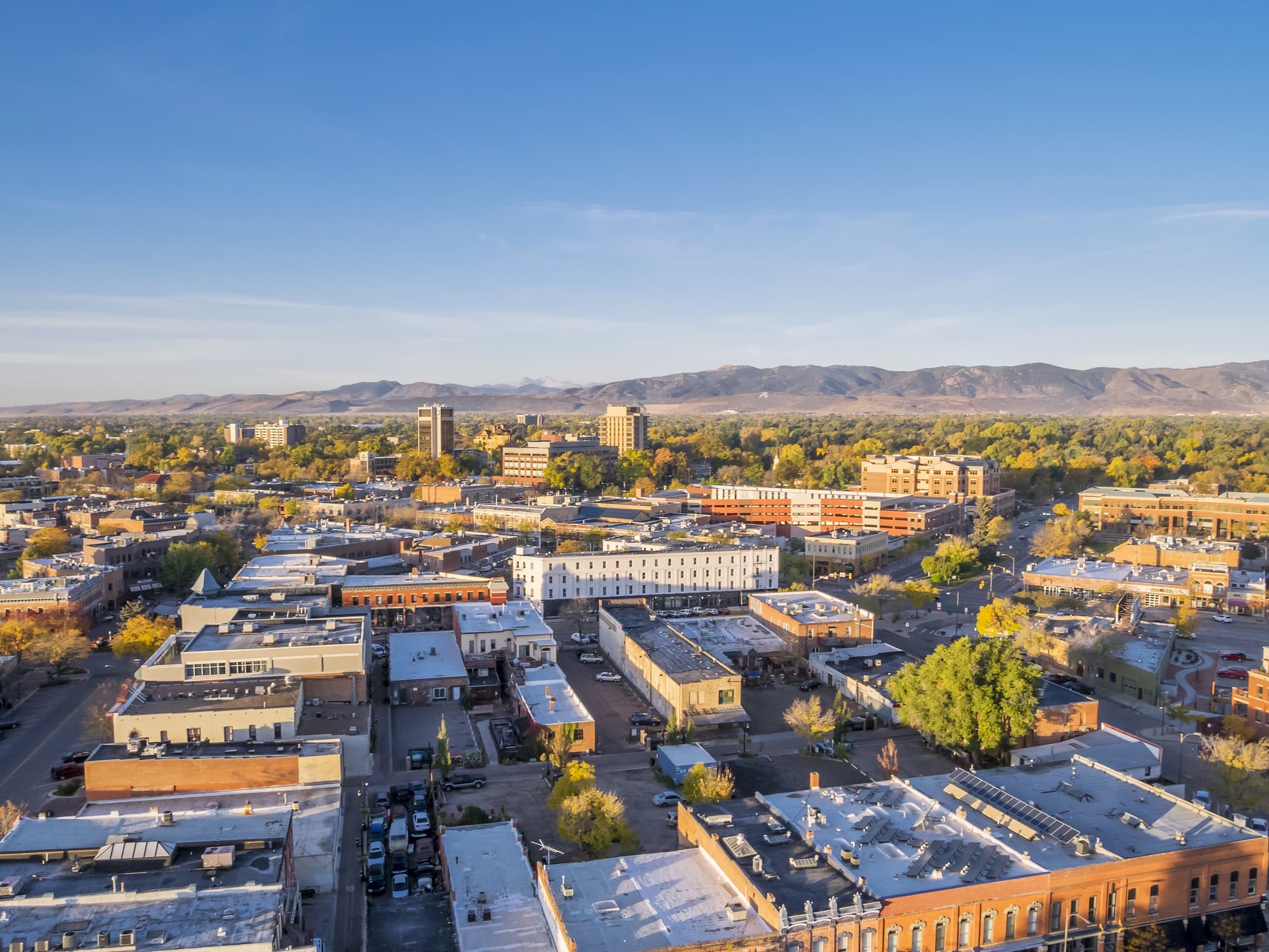 Overlook of Downtown Fort Collins during the daytime
